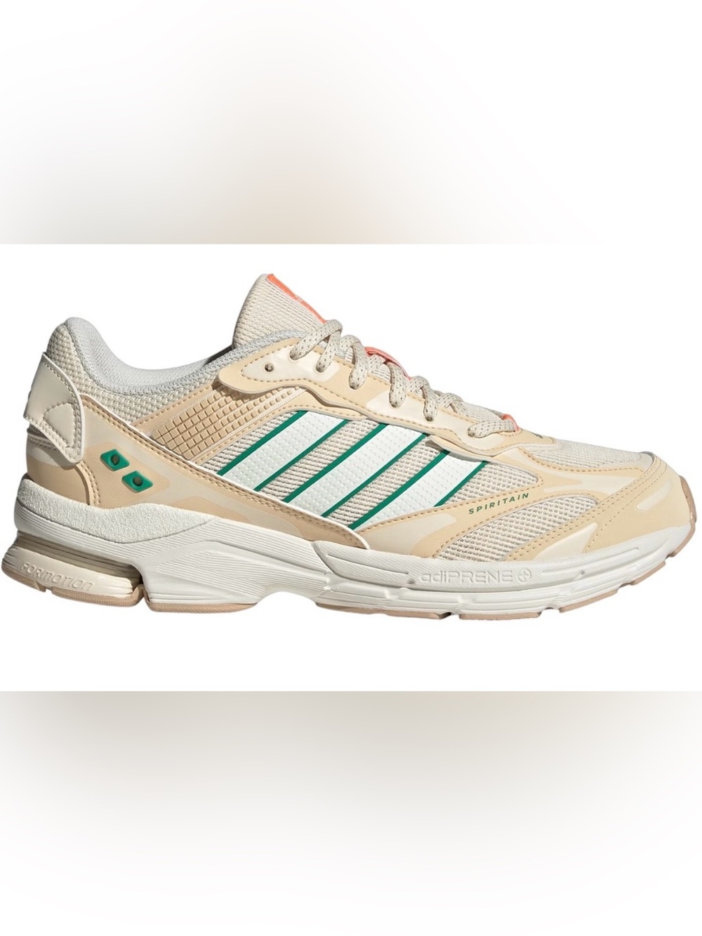 adidas Women’s Athletic Sneakers in Cream, White & Green Stripe